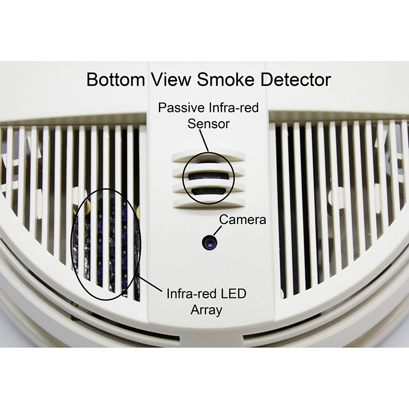 SGSDBVAC Smoke Detector Camera Bottom View Diagram