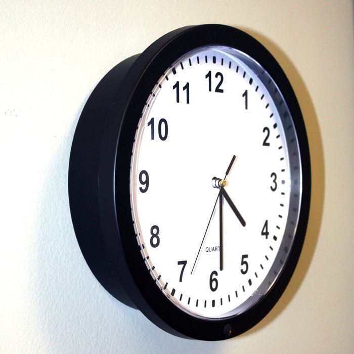 SGWC Wall Clock Hidden Camera Side View